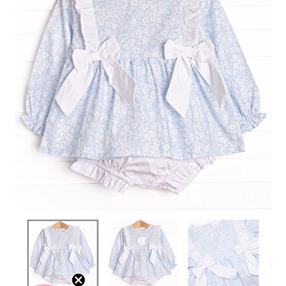 Blue and White Ruffled Baby Outfit